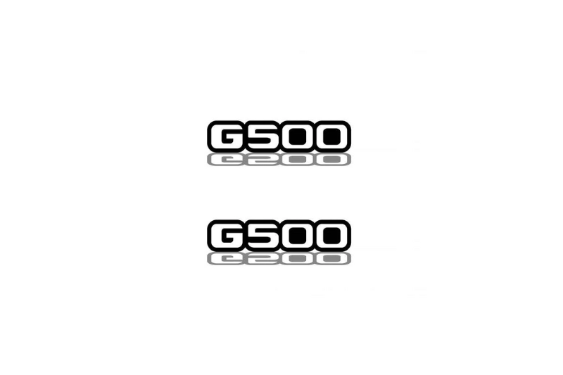 Mercedes G-Class Emblem & Badge Set - Grille and Tailgate G500 logo Mercedes emblems decoinfabric WHITE