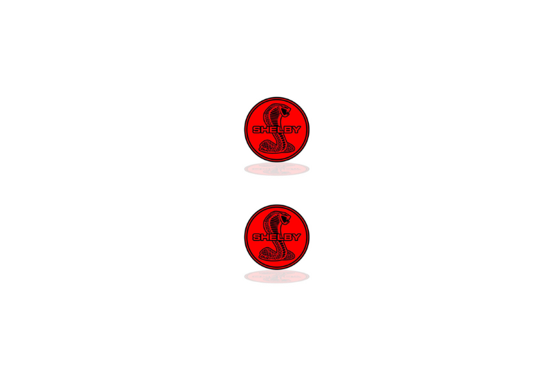 Ford Mustang Emblem & Badge Set - Grille and Tailgate Snake Shelby logo (Type 2) Ford emblems decoinfabric RED