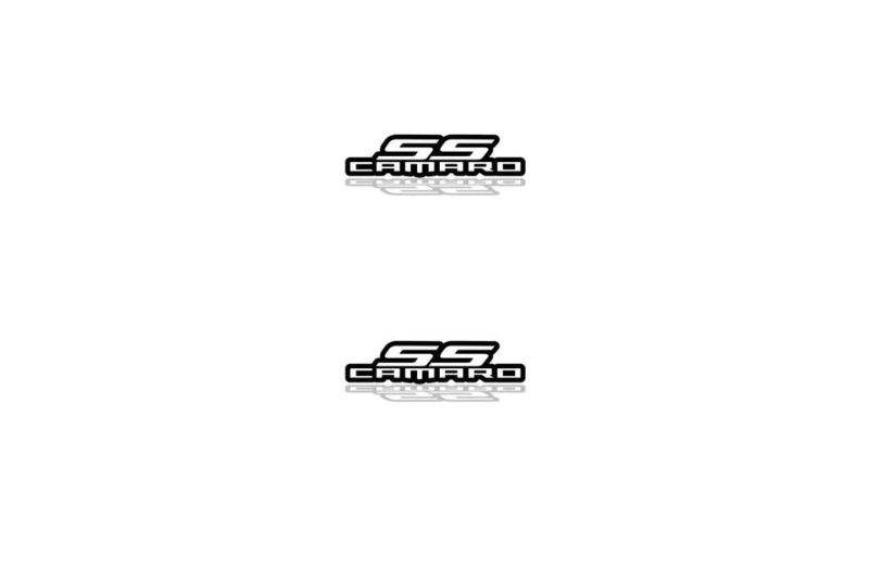 Chevrolet Emblem & Badge Set - Grille and Tailgate Camaro SS logo Chevrolet emblems decoinfabric WHITE