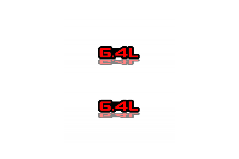 Chrysler Emblem & Badge Set - Grille and Tailgate 6.4L logo (Type 2) Chrysler emblems decoinfabric RED