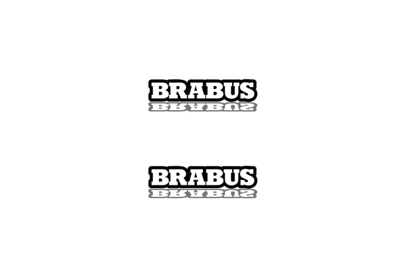 Mercedes G-Class Emblem & Badge Set - Grille and Tailgate Brabus logo Mercedes emblems decoinfabric WHITE