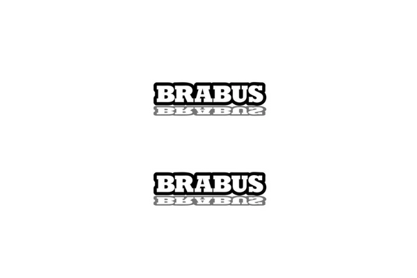 Mercedes G-Class Emblem & Badge Set - Grille and Tailgate Brabus logo Mercedes emblems decoinfabric WHITE