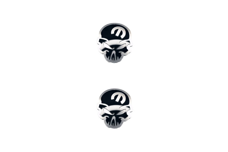 Chrysler Stainless Steel Emblem & Badge Set - Grille and Tailgate Mopar Skull logo (Type 2) Chrysler emblems decoinfabric BLA