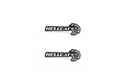 Dodge Emblem & Badge Set - Grille and Tailgate Hellcat logo (Type 2) Dodge emblems decoinfabric WHITE