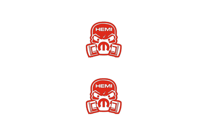 Jeep Emblem & Badge Set - Grille and Tailgate Mopar Hemi Piston Gas logo Jeep emblems decoinfabric RED