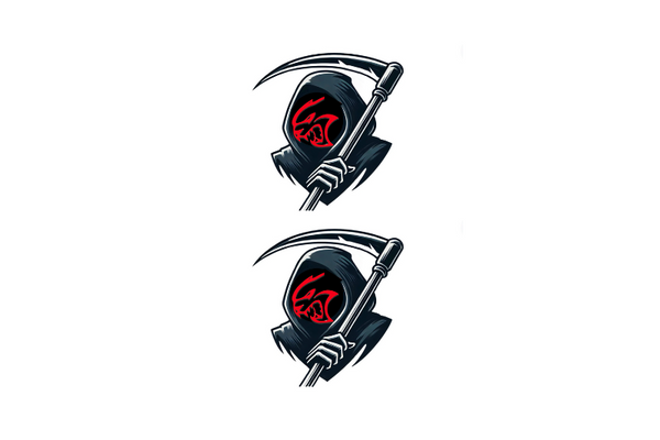 Dodge Emblem & Badge Set - Grille and Tailgate Hellcat Grim Reaper logo