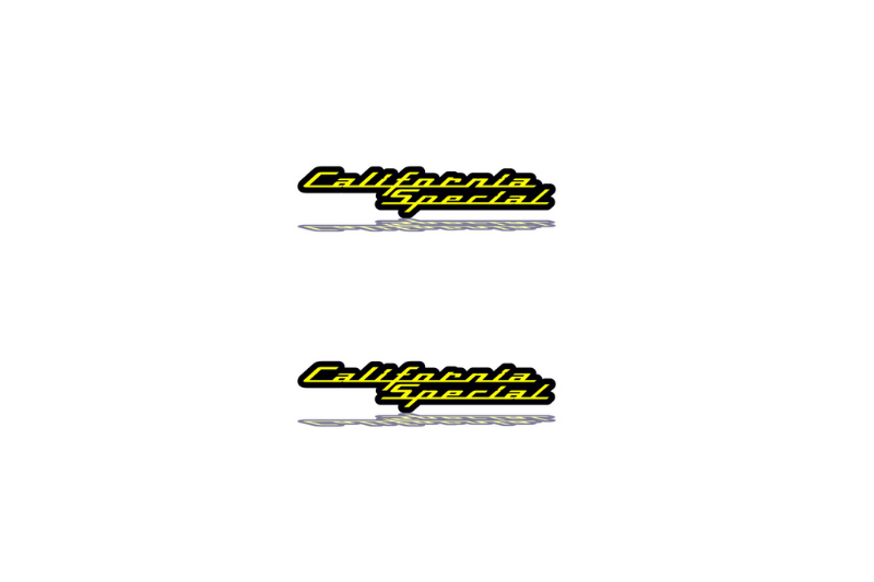 Ford Mustang Emblem & Badge Set - Grille and Tailgate California Special logo Ford emblems decoinfabric YELLOW