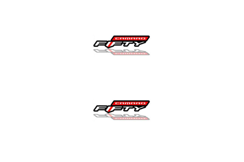 Chevrolet Emblem & Badge Set - Grille and Tailgate Fifty Camaro logo Chevrolet emblems decoinfabric WHITE