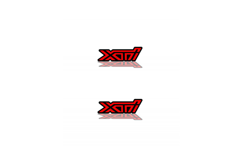 Emblem & Badge Set - Grille and Tailgate XTI logo Subaru emblems decoinfabric RED
