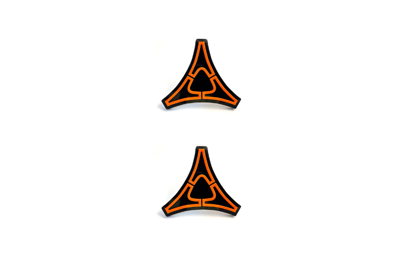 Dodge Emblem & Badge Set - Grille and Tailgate Reflective Fratzog logo Dodge emblems decoinfabric ORANGE