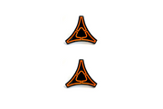Dodge Emblem & Badge Set - Grille and Tailgate Reflective Fratzog logo Dodge emblems decoinfabric ORANGE