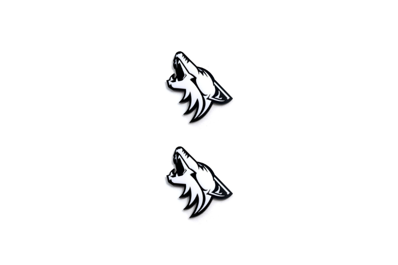 Ford Mustang Emblem & Badge Set - Grille and Tailgate Coyote logo (type 3) Ford emblems decoinfabric WHITE