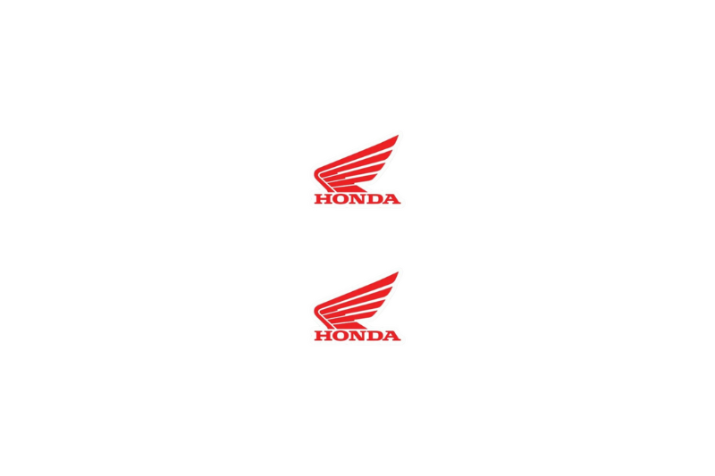 Honda Emblem & Badge Set - Grille and Tailgate Honda logo (Type 2) Honda emblems decoinfabric RED