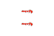 Jeep Stainless Steel Emblem & Badge Set - Grille and Tailgate SRT Trackhawk logo Jeep emblems decoinfabric RED