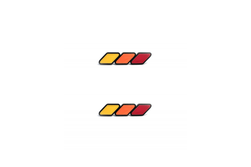 Toyota Emblem & Badge Set - Grille and Tailgate Tricolor logo Toyota emblems decoinfabric ORANGE