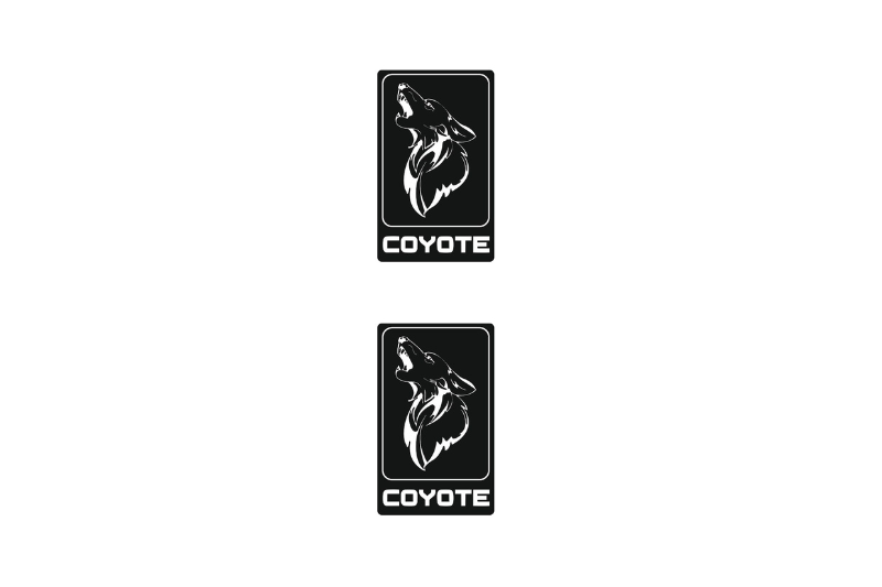 Ford Mustang Emblem & Badge Set - Grille and Tailgate Coyote logo (type 5) Ford emblems decoinfabric WHITE