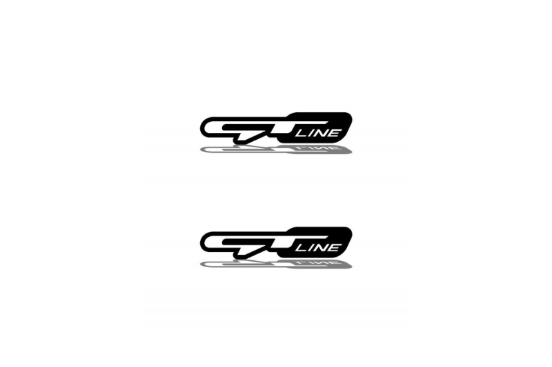 KIA Emblem & Badge Set - Grille and Tailgate GT line logo KIA emblems decoinfabric WHITE