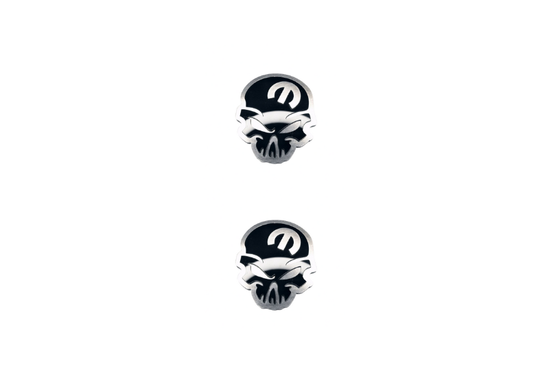 Jeep Stainless Steel Emblem & Badge Set - Grille and Tailgate Mopar Skull logo (Type 2) Jeep emblems decoinfabric