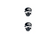 Jeep Stainless Steel Emblem & Badge Set - Grille and Tailgate Mopar Skull logo (Type 2) Jeep emblems decoinfabric