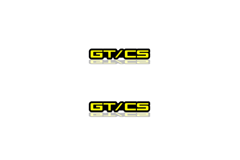 Ford Mustang Emblem & Badge Set - Grille and Tailgate GT/CS logo (Type 2) Ford emblems decoinfabric YELLOW