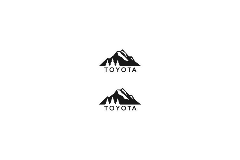Toyota Emblem & Badge Set - Grille and Tailgate Toyota Mountains logo Toyota emblems decoinfabric BLACK