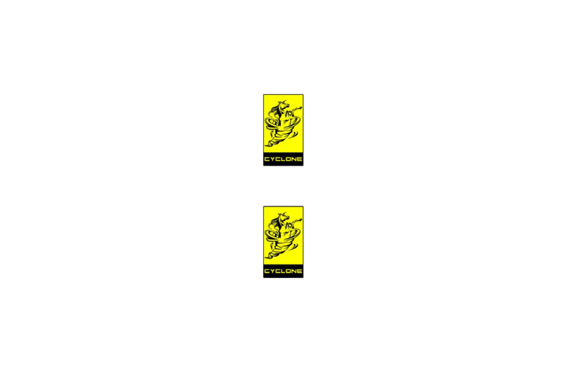 Ford Mustang Emblem & Badge Set - Grille and Tailgate Cyclone logo Ford emblems decoinfabric YELLOW