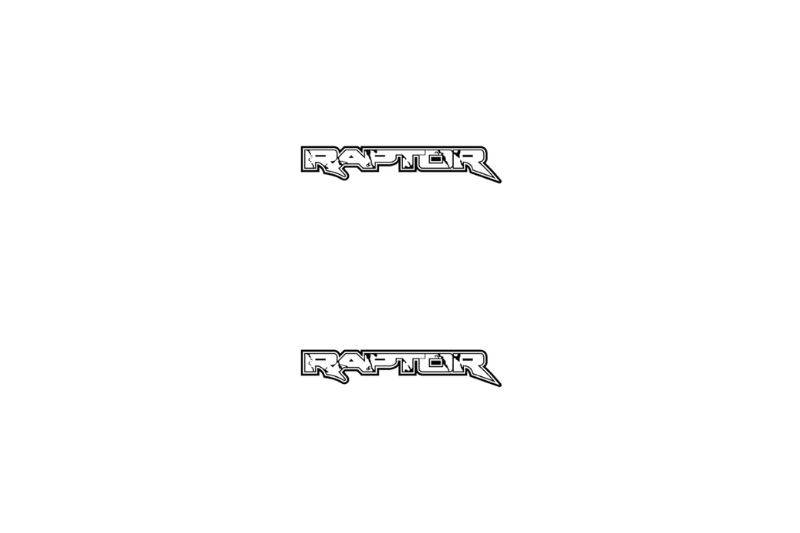 Ford Ranger Emblem & Badge Set - Grille and Tailgate Raptor logo (Type 3) Ford emblems decoinfabric WHITE