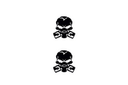 Chevrolet Emblem & Badge Set - Grille and Tailgate Chevrolet Piston Gas Mask logo Chevrolet emblems decoinfabric BLACK