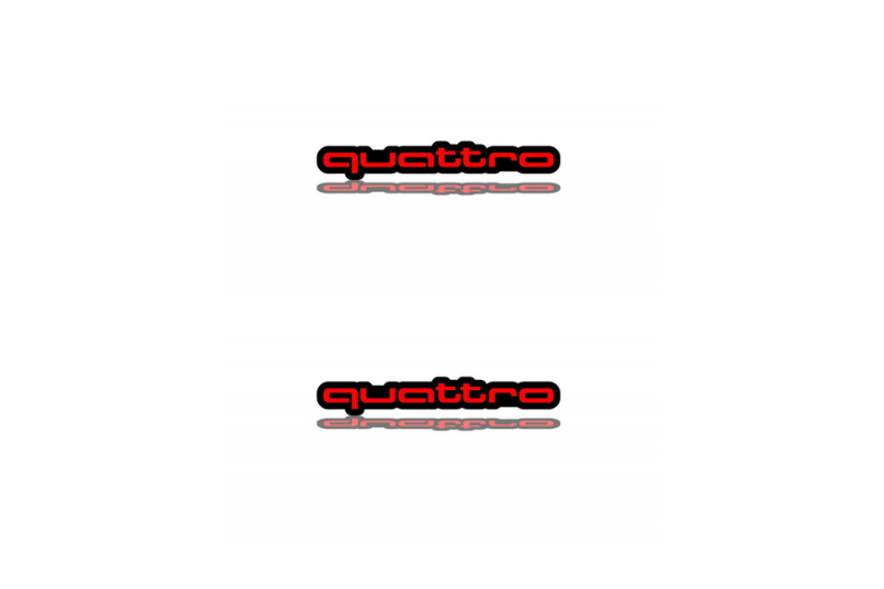 Audi Emblem & Badge Set - Grille and Tailgate Quatro logo Audi emblems decoinfabric RED
