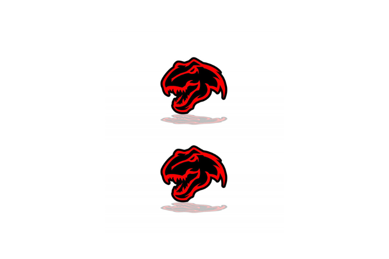 Dodge Emblem & Badge Set - Grille and Tailgate TRX logo (Head) Dodge emblems decoinfabric RED
