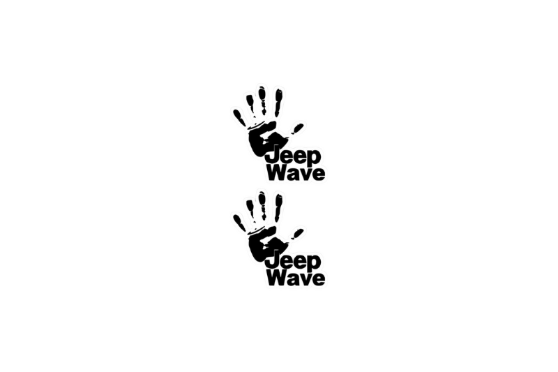 Jeep Emblem & Badge Set - Grille and Tailgate Jeep Wave logo Jeep emblems decoinfabric BLACK