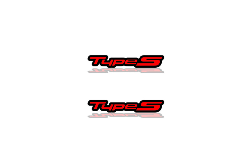 Honda Emblem & Badge Set - Grille and Tailgate Type S logo (Type 2) Honda emblems decoinfabric RED