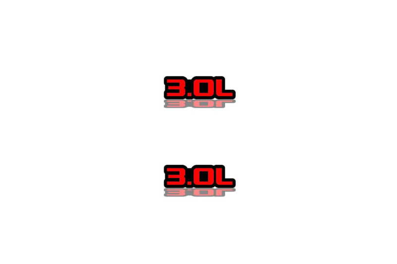 Jeep Emblem & Badge Set - Grille and Tailgate 3.0L logo Jeep emblems decoinfabric RED