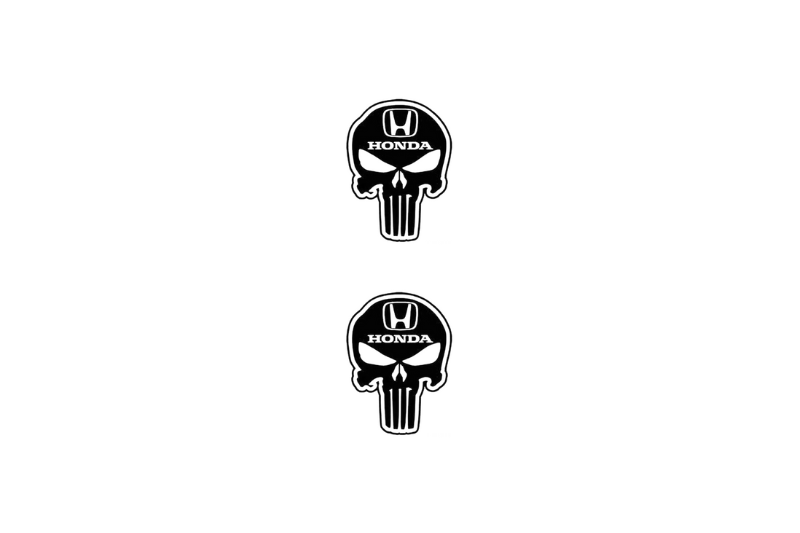 Honda Emblem & Badge Set - Grille and Tailgate Honda Skull logo Honda emblems decoinfabric BLACK
