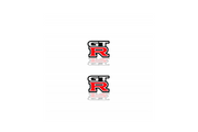 Nissan Emblem & Badge Set - Grille and Tailgate GT-R logo Nissan emblems decoinfabric RED