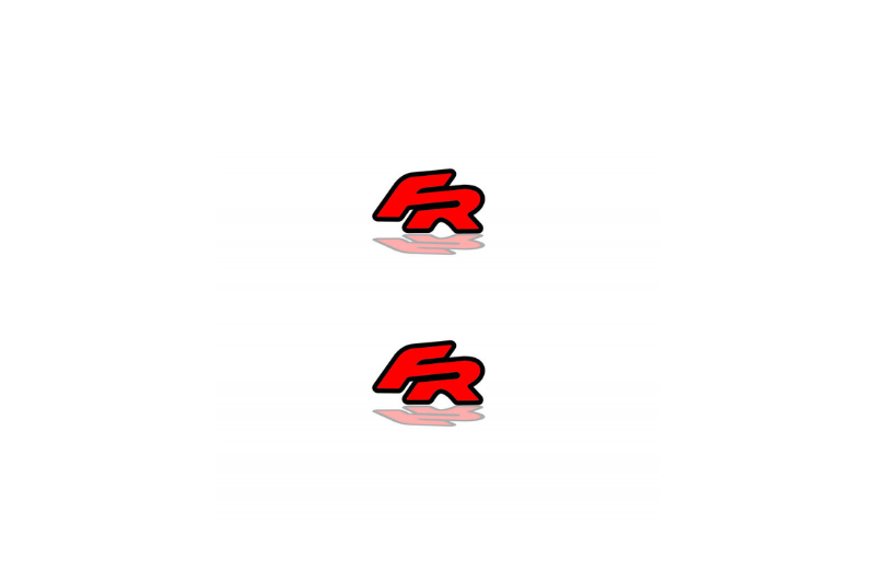 Seat Emblem & Badge Set - Grille and Tailgate FR logo Seat emblems decoinfabric RED