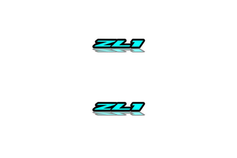 Chevrolet Emblem & Badge Set - Grille and Tailgate ZL1 logo Chevrolet emblems decoinfabric LIGHT BLUE