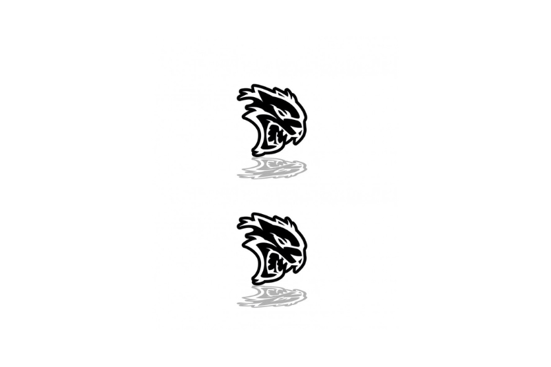 Jeep Emblem & Badge Set - Grille and Tailgate Hellcat logo (Type 2) Jeep emblems decoinfabric WHITE
