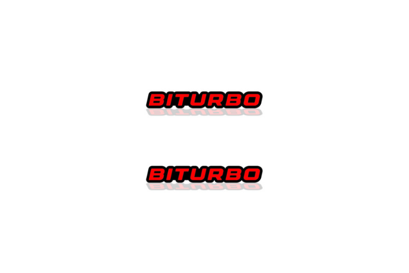 Mercedes G-Class Emblem & Badge Set - Grille and Tailgate BiTurbo logo Mercedes emblems decoinfabric RED
