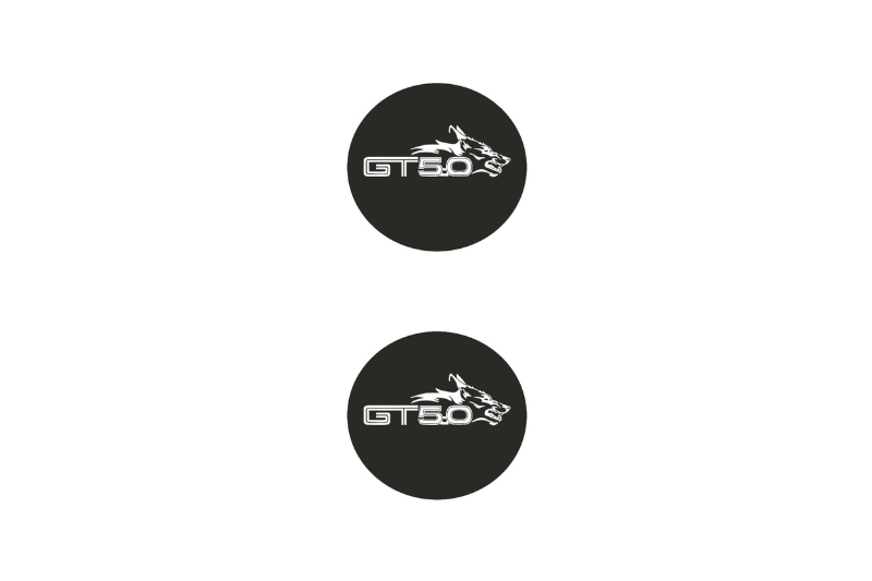 Ford Mustang Emblem & Badge Set - Grille and Tailgate GT 5.0 Coyote logo (Type 3) Ford emblems decoinfabric WHITE