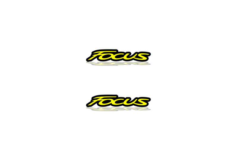 Ford Focus Emblem & Badge Set - Grille and Tailgate Ford Focus III logo Ford emblems decoinfabric YELLOW