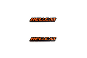 Dodge Emblem & Badge Set - Grille and Tailgate Hellcat logo Dodge emblems decoinfabric ORANGE