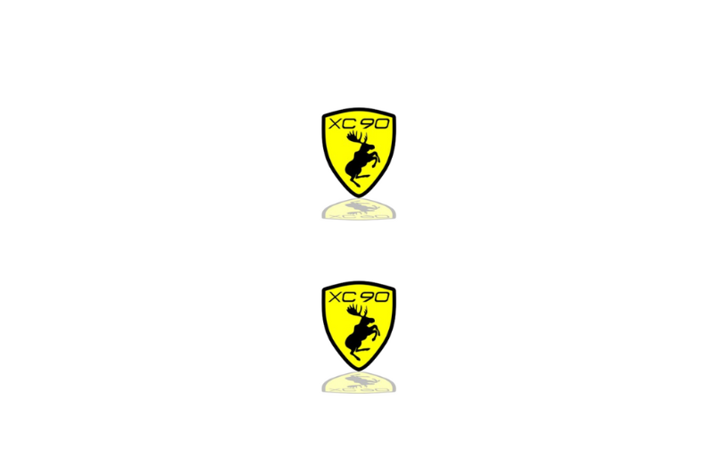 Volvo Emblem & Badge Set - Grille and Tailgate Volvo XC90 II logo (Type 2) Volvo emblems decoinfabric YELLOW