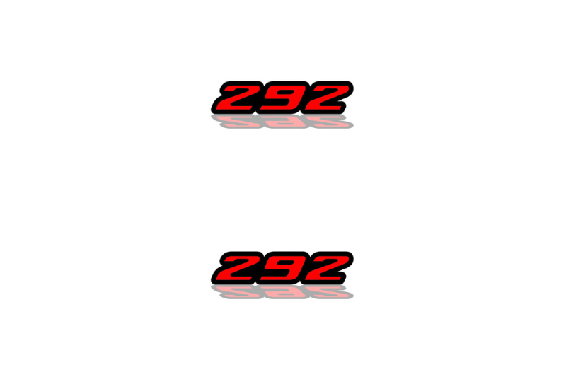 Dodge Emblem & Badge Set - Grille and Tailgate 292 logo Dodge emblems decoinfabric RED