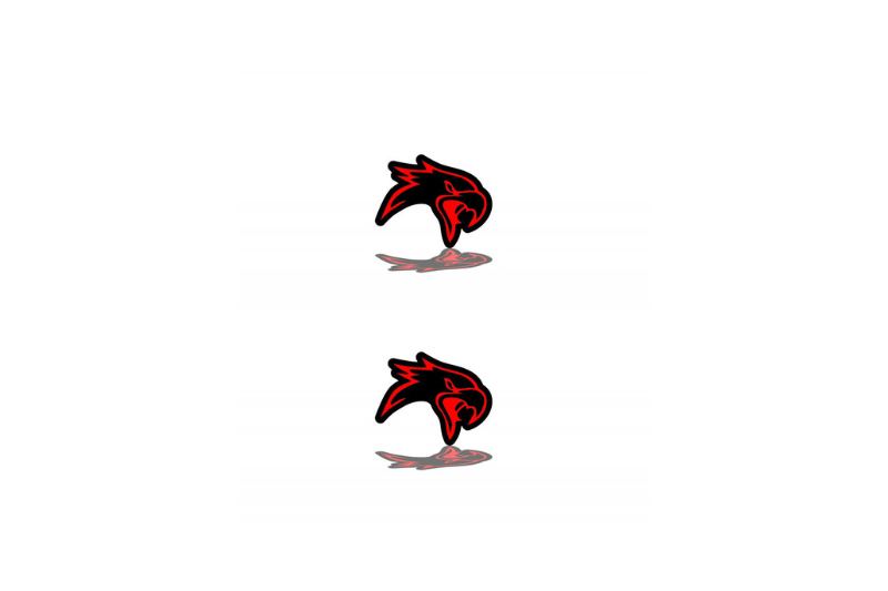 Jeep Emblem & Badge Set - Grille and Tailgate TrackHawk logo (head) Jeep emblems decoinfabric RED