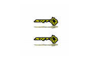 Dodge Emblem & Badge Set - Grille and Tailgate SRT Hellcat logo (Type 2) Dodge emblems decoinfabric YELLOW