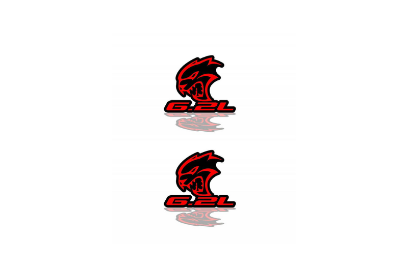 Chrysler Emblem & Badge Set - Grille and Tailgate Hellcat 6.2L logo Chrysler emblems decoinfabric RED