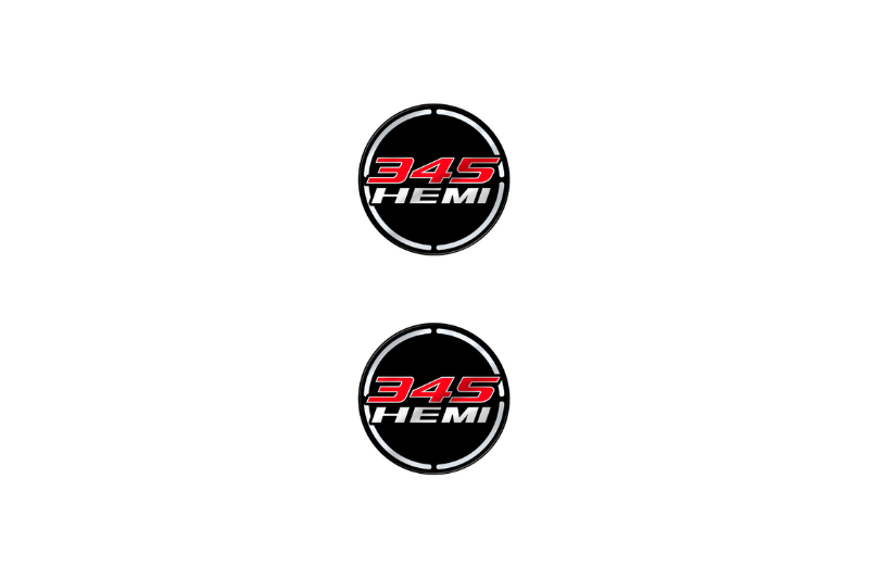 Dodge Emblem & Badge Set - Grille and Tailgate 345 Hemi logo (Type 3) Dodge emblems decoinfabric