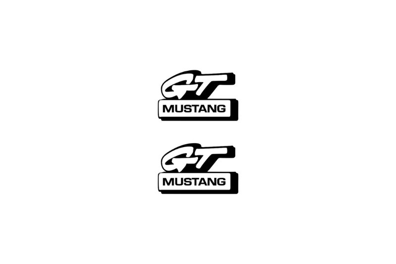 Ford Mustang Emblem & Badge Set - Grille and Tailgate GT Mustang logo Ford emblems decoinfabric WHITE