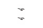 Ford Mustang Emblem & Badge Set - Grille and Tailgate Mustang Horse logo Ford emblems decoinfabric WHITE